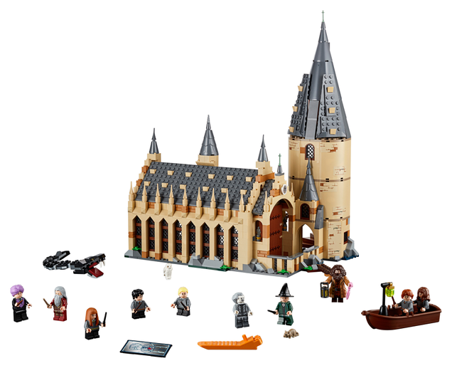 The 878-piece set includes 10 minifigures plus Scabbers, Hedwig, Fawkes, and the Basilisk.
